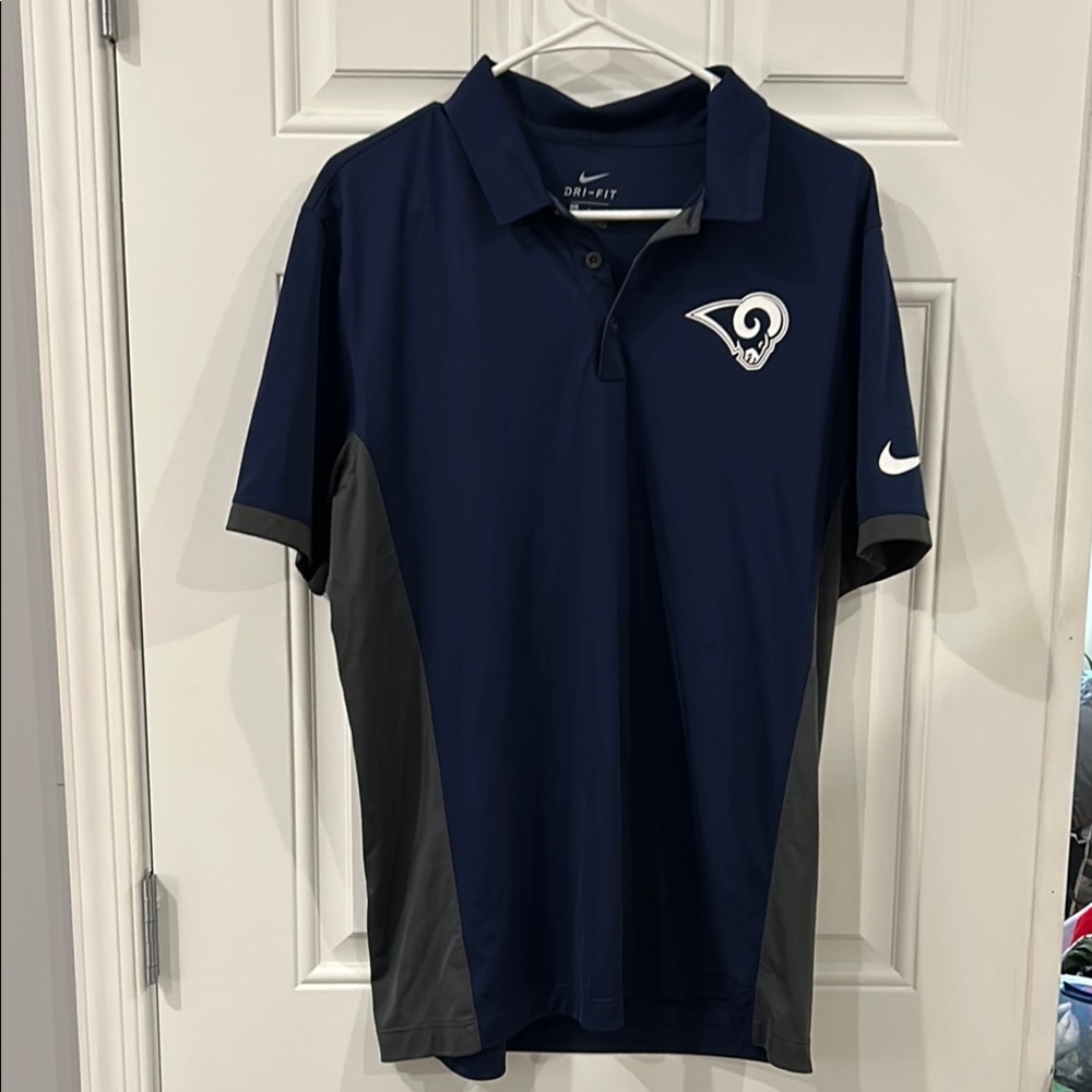 Nike Men's Navy Blue LA Rams Polo Shirt
